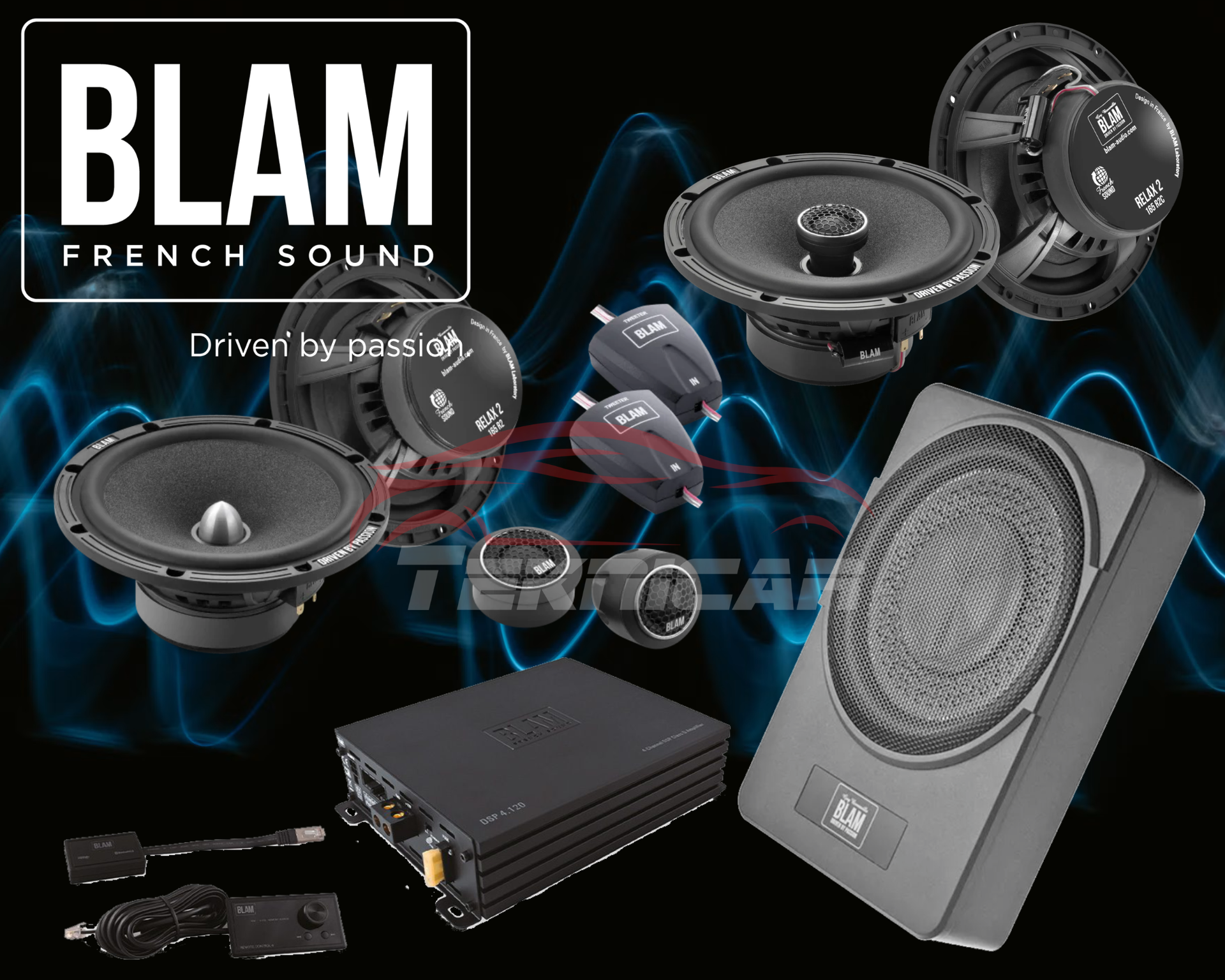 Equipo sonido Blam Audio con DSP y Subwoofer
