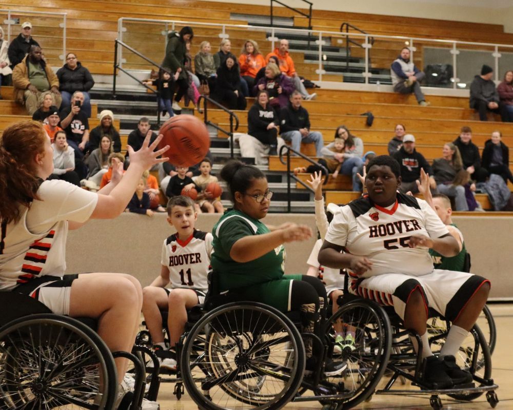 North Canton wheelchair basketball team. 