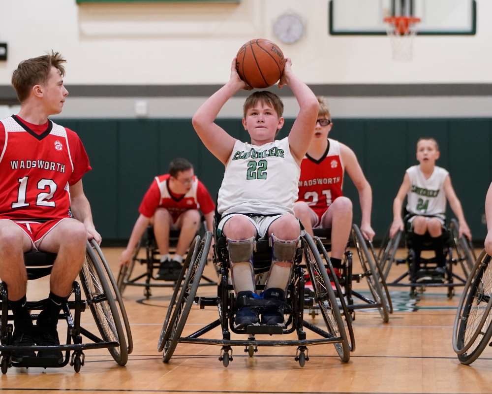 Cloverleaf wheelchair basketball team.