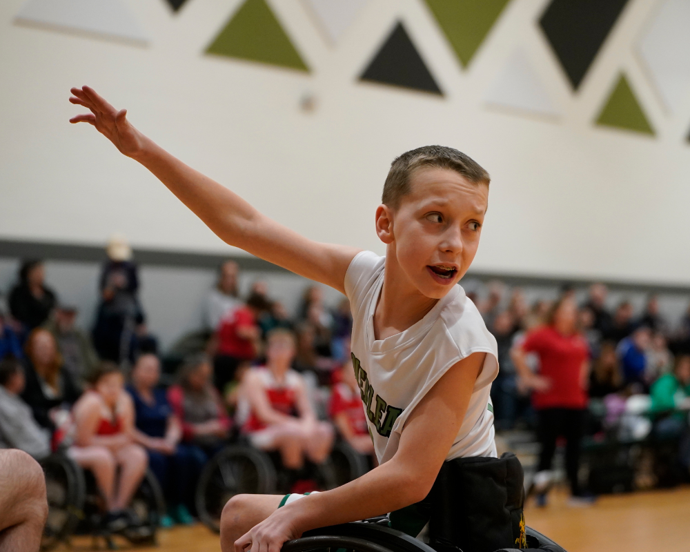 Cloverleaf wheelchair basketball team.