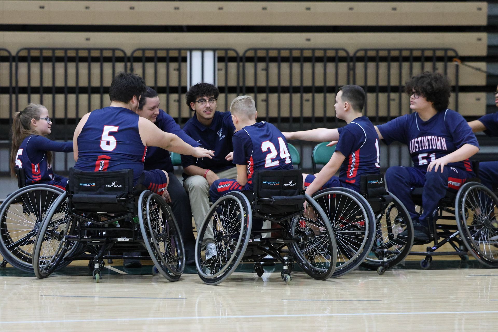 Austintown wheelchair basketball team. 