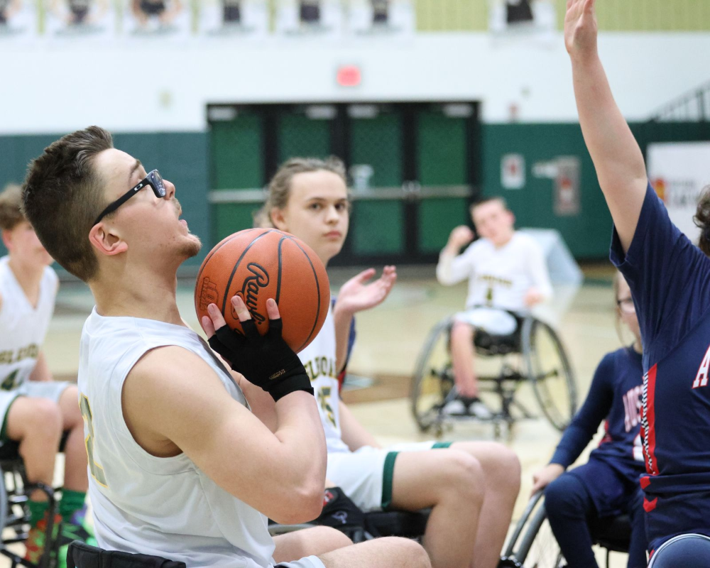 Plain Local wheelchair basketball team.