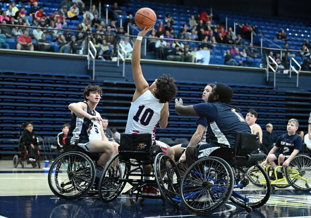 Austintown wheelchair basketball team.