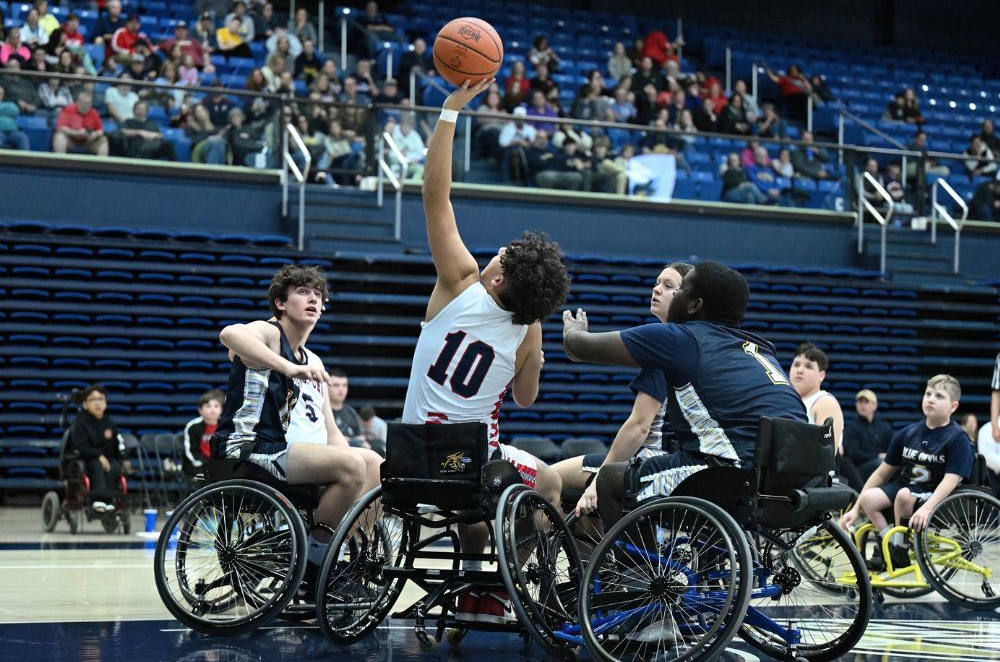Austintown wheelchair basketball team.