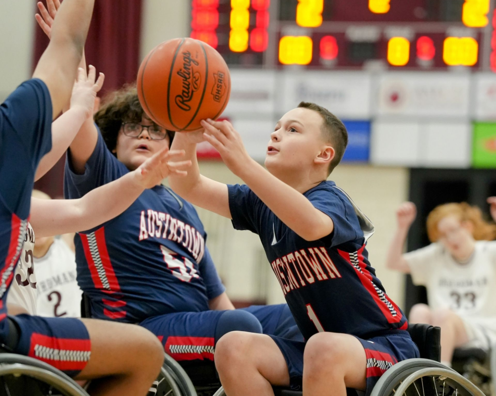 Austintown wheelchair basketball team.