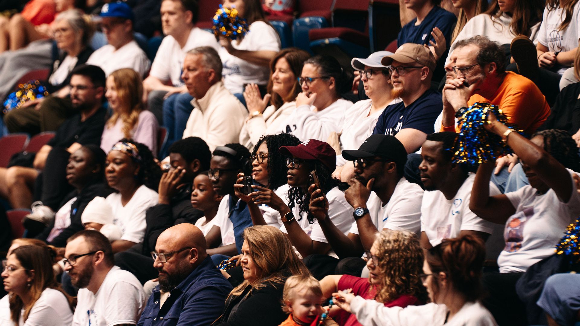 Wheelchair basketball fans. 