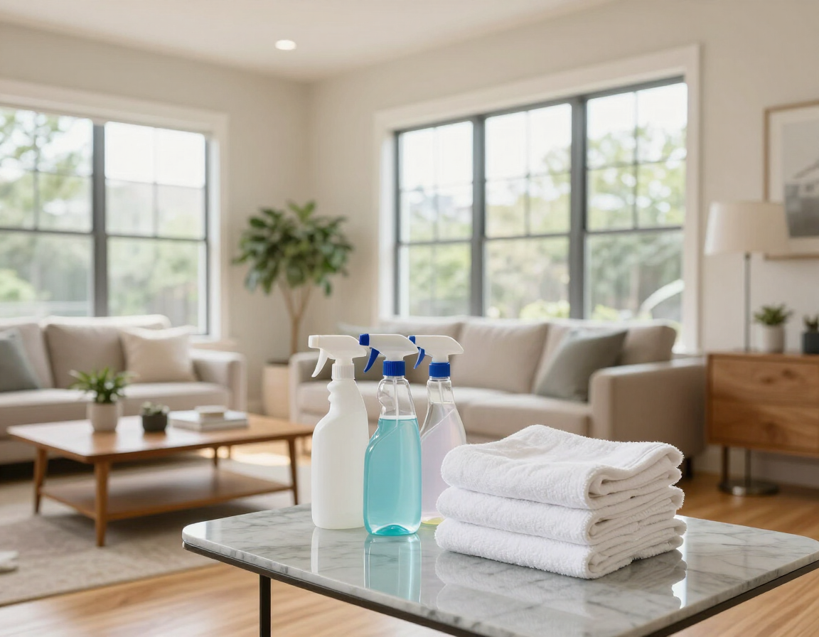 Professional home cleaning in a bright Austin residence