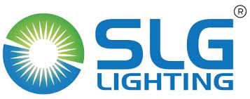 Logo of SLG LIGHTING: a green and blue sunburst design next to blue text.