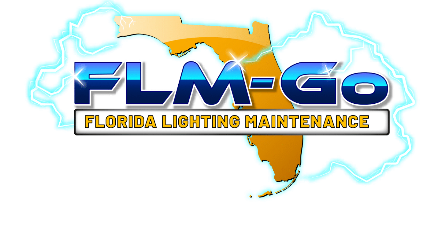 Logo featuring "FLM" text in blue, Florida outline, and website address.
