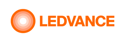 LEDVANCE logo: orange concentric circles with white center next to orange text.