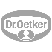 Dr. Oetker logo in black and white. The logo features the word 'Dr. Oetker' in bold typography with a shield-shaped emblem behind it.