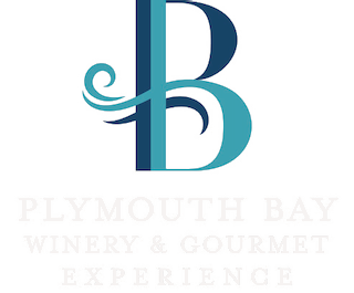 Plymouth Bay Winery logo: teal and blue