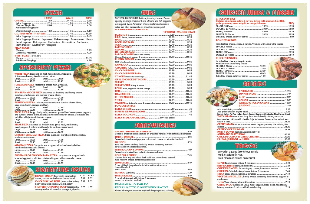 Brunner's Eatery Menu page 2