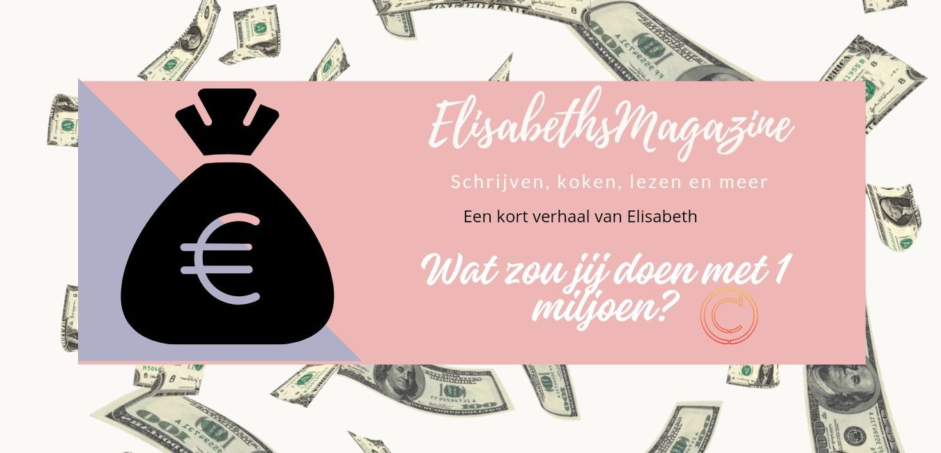 Lees dit korte verhaal Money bag with euro sign, pink and blue background, money falling down, text