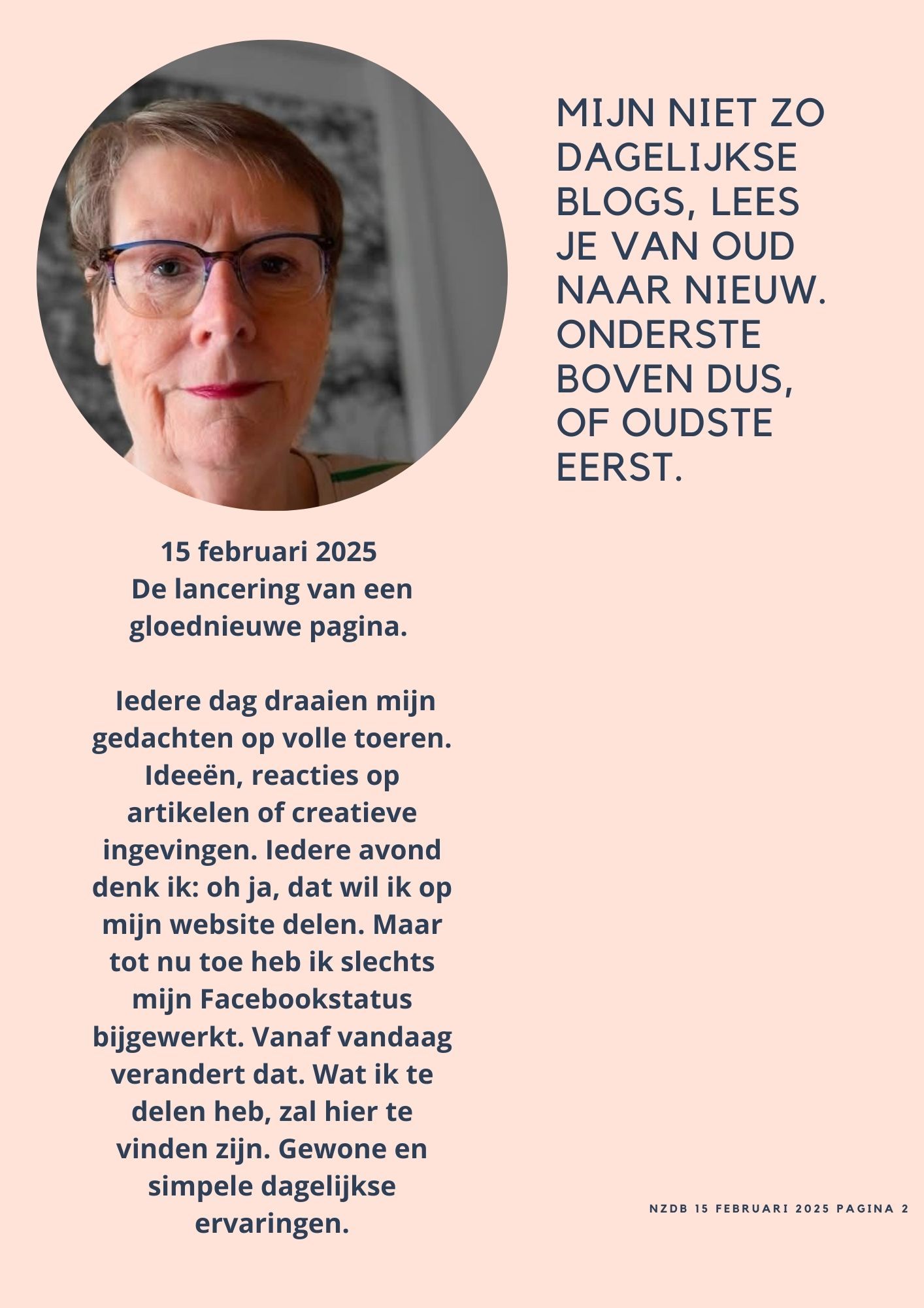 Vrouw met bril, tekst: