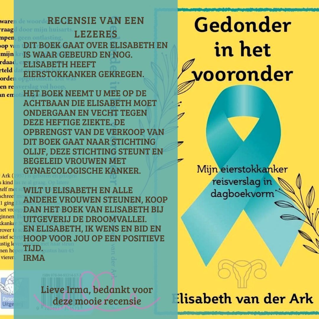 Book cover: turquoise ribbon,