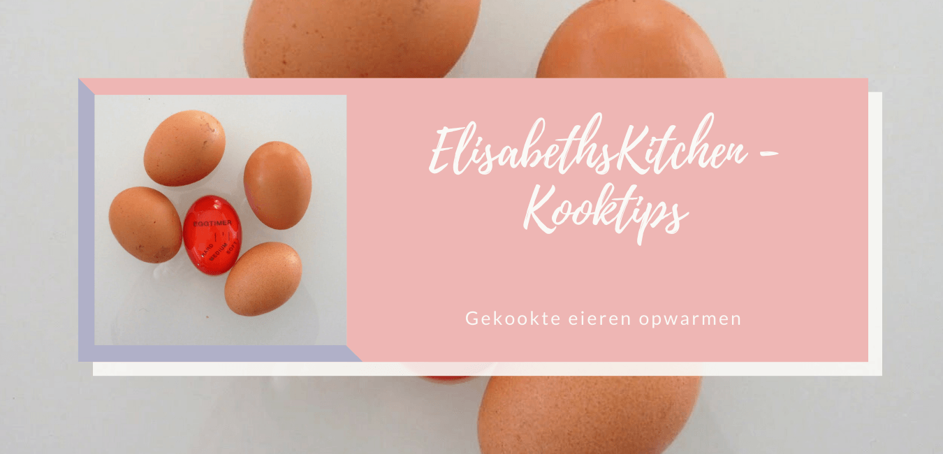Eieren gerangschikt rond een roze en witte tekstbox met de tekst 