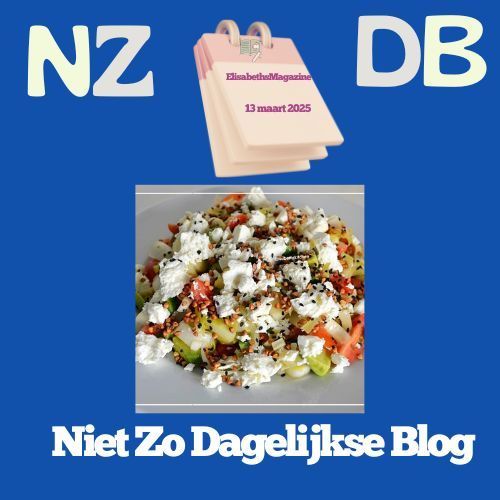 Salad on a plate, text above