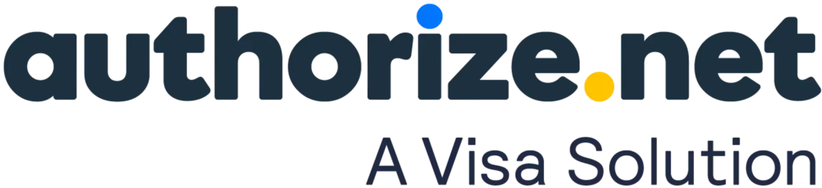 The logo for authorize.net is a visa solution