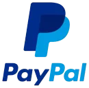A blue paypal logo on a white background