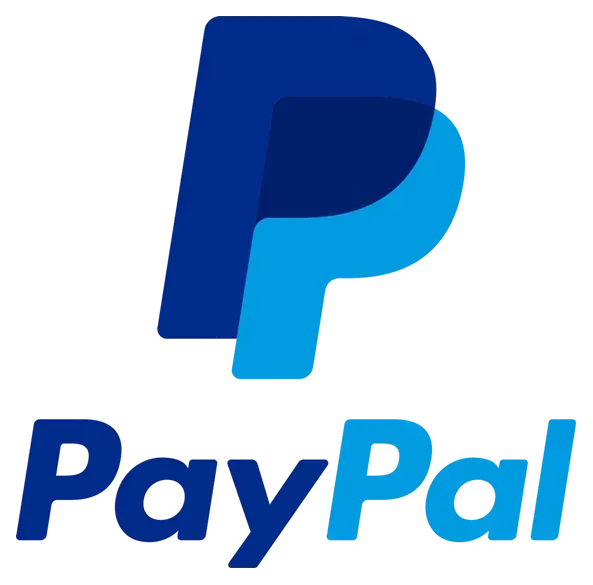 A blue paypal logo on a white background