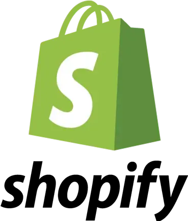 The shopify logo is a green shopping bag with a white letter s on it.