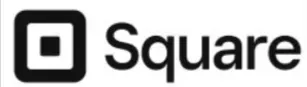 A square logo on a white background