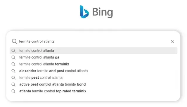 Bing search suggestions for