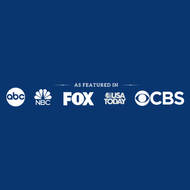 Logos of ABC, NBC, Fox, USA Today, and CBS with text