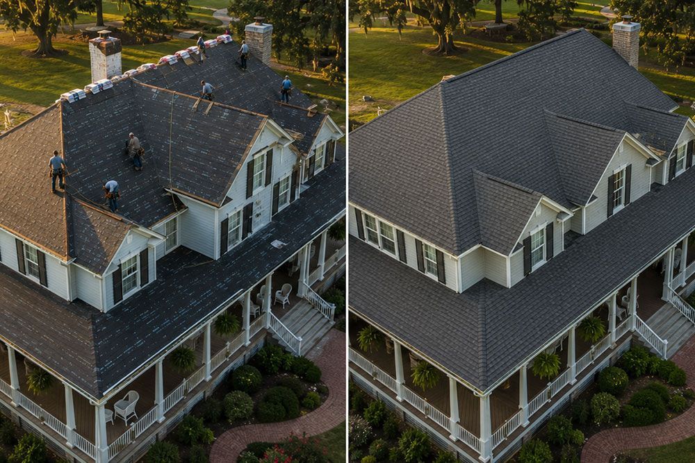 The roof of a house.