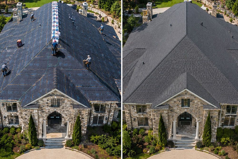 The roof of a house.