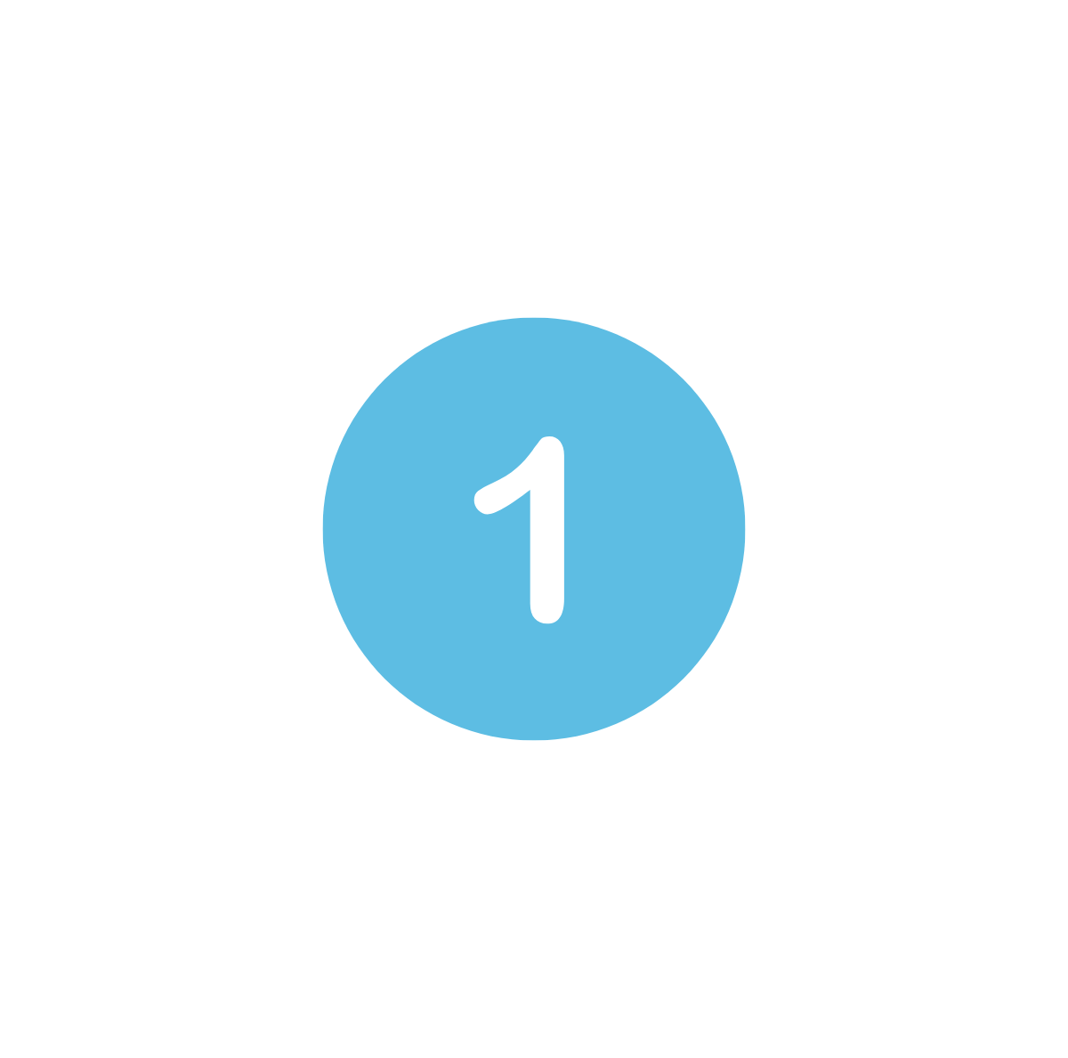 The number one is in a blue circle on a white background.