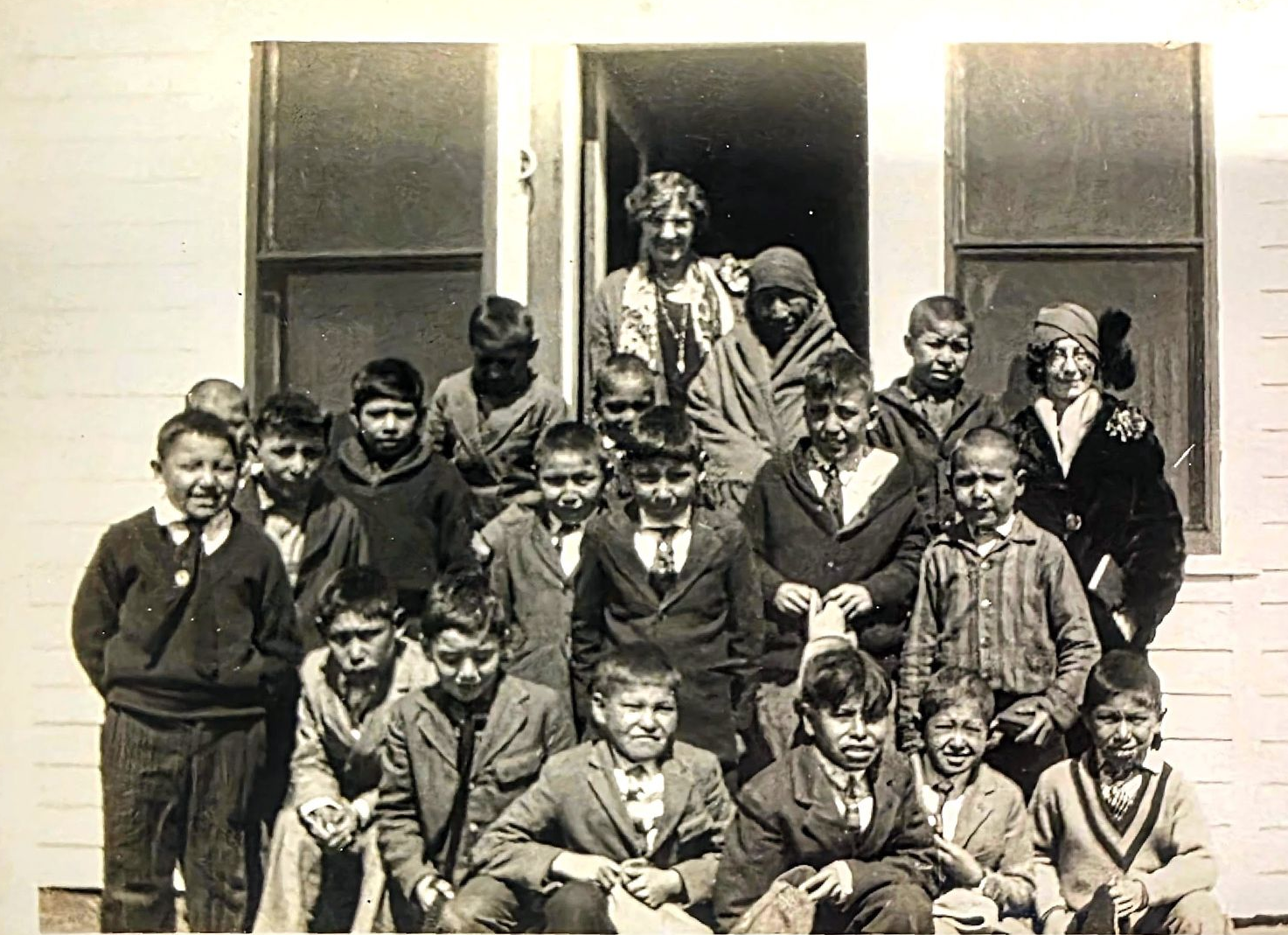 Edith Hull Stein with Student at St. Elizabeth's Boarding School for Indian Children, c. 1920s – SHS Collections