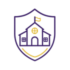 Purple shield logo with a house, yellow accents, and a small flag