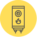 An icon of a speaker with a flame on it in a yellow circle.