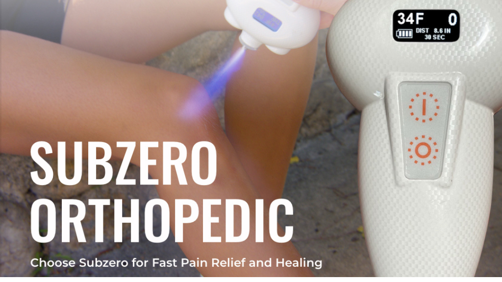 A subzero orthopedic device is being used on a person 's leg