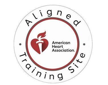 American Heart Association Aligned Training Site logo with red heart icon and circular text
