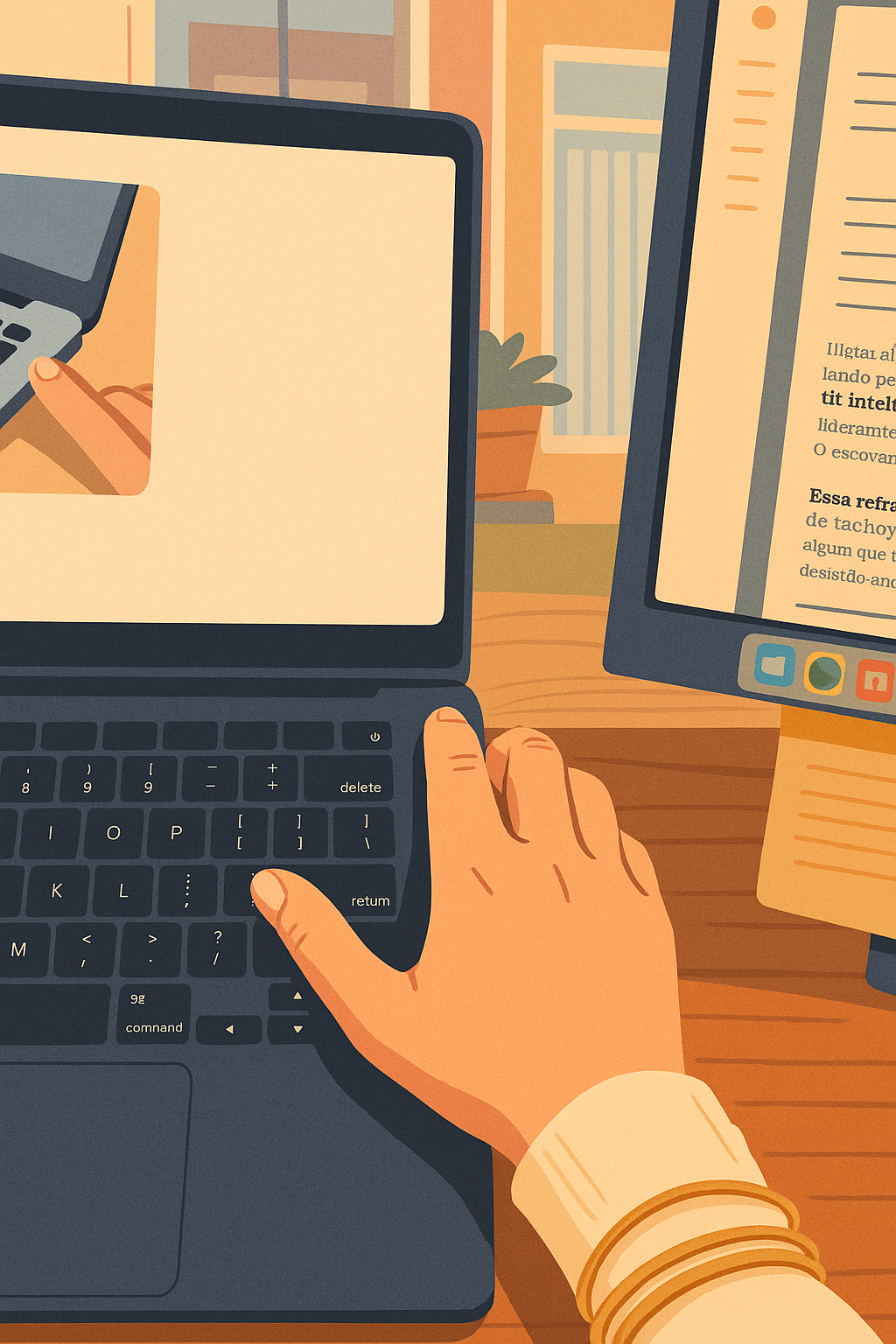 Ilustração de computadores desligados simbolizando a indisponibilidade de sistemas de inteligência artificial.