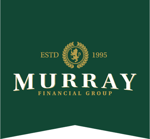 Murray Financial Group logo in gold on dark green background, with ESTD 1995 above.