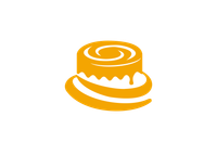 Cake Inn Bestsellers A yellow icon of a cake on a white background