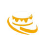 Shop with Confidence A yellow icon of a cake on a white background