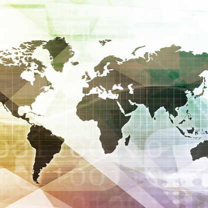 A colorful map of the world