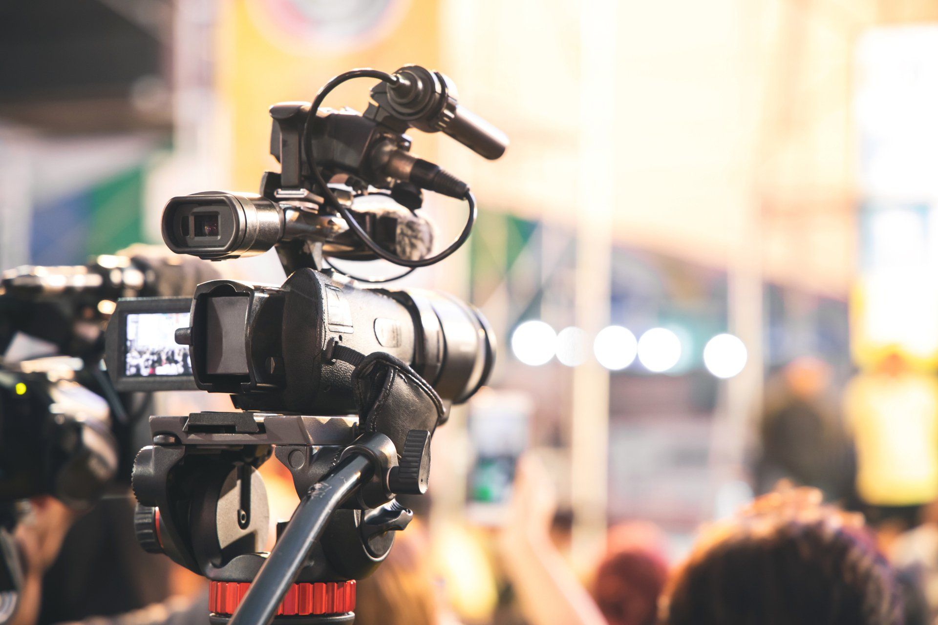 A close up of camera recording equipment