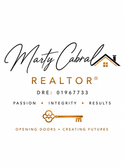 A red and white logo for rise realty