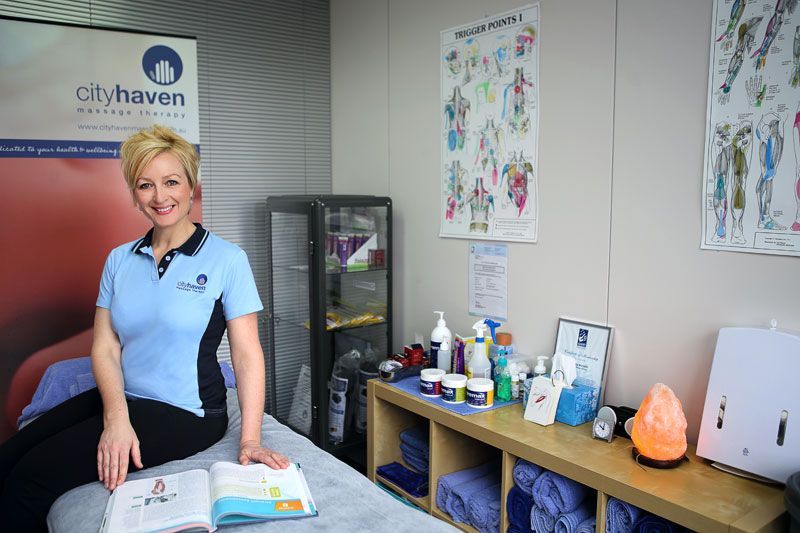 Oncology massage therapist Charlotte Bosson in clinical practice