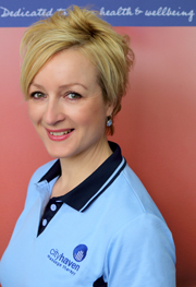 Oncology massage therapist Charlotte Bosson in clinical practice