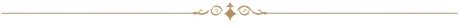 Decorative gold horizontal flourish with a small diamond motif on a white background