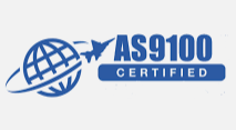 The as9100 certified logo has a globe and a star on it.