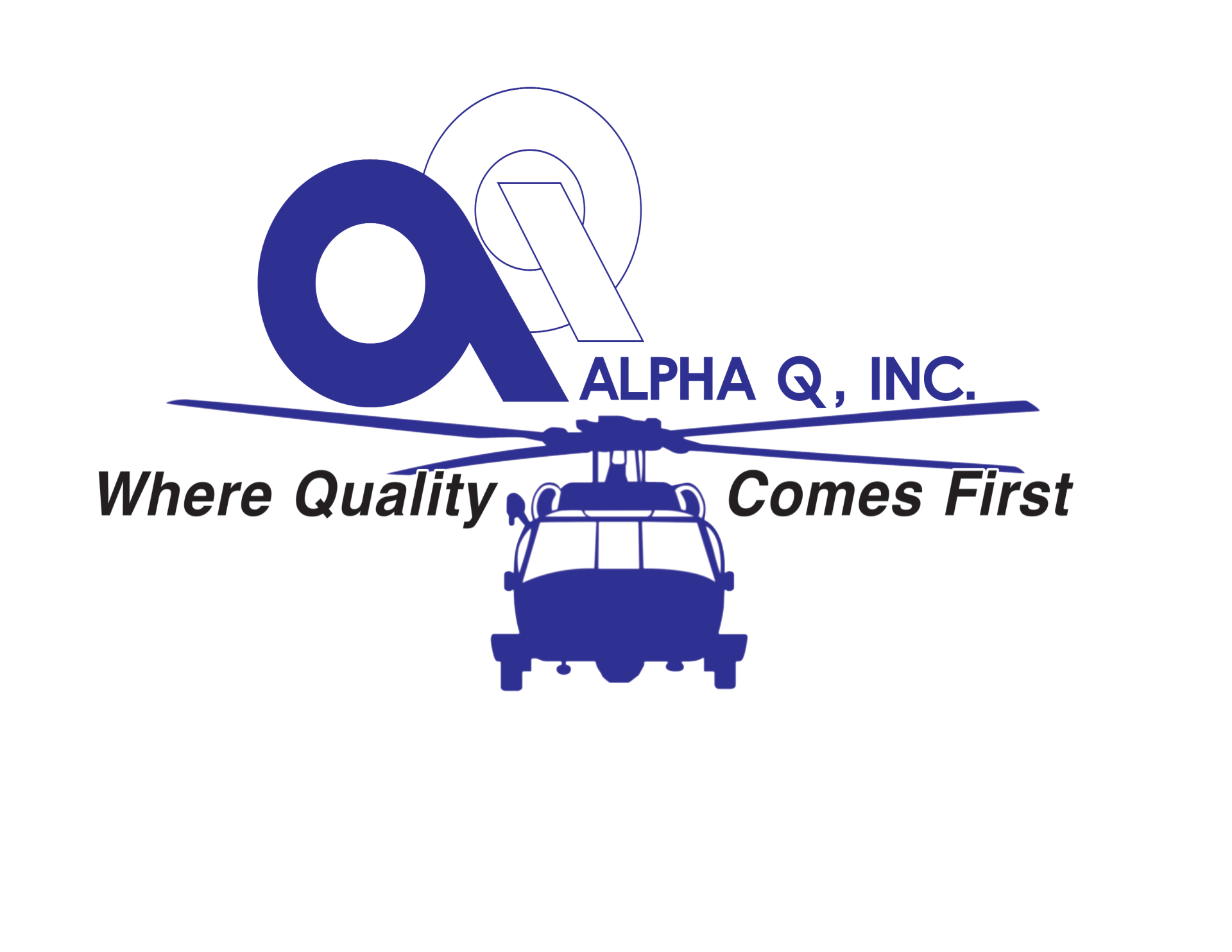 A logo for alpha q. inc. where quality comes first