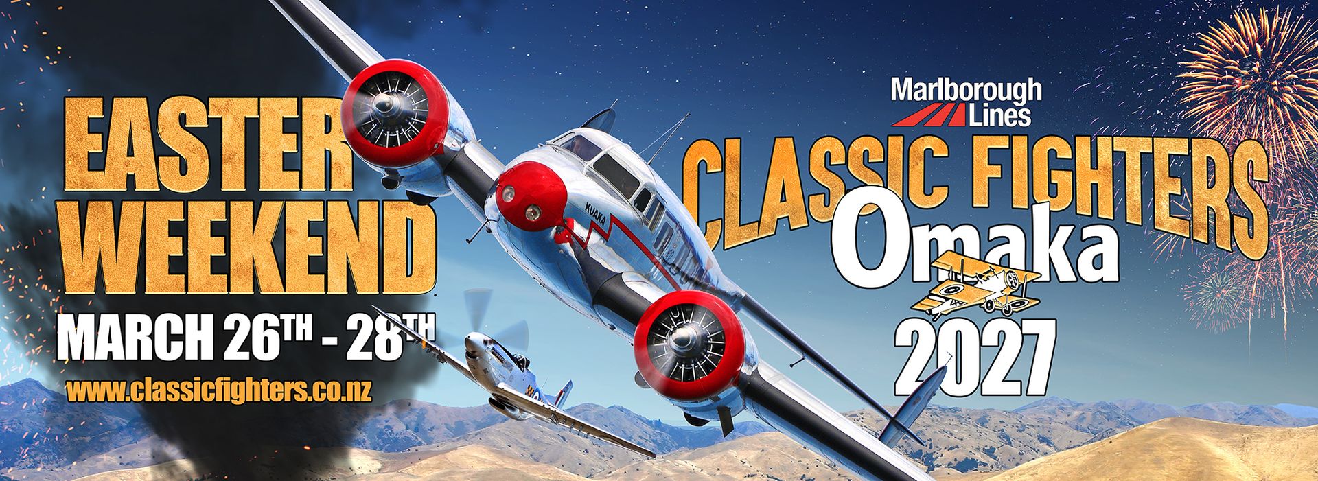 Christchurch to Blenheim - Classic Fighters Omaka Airshow - April